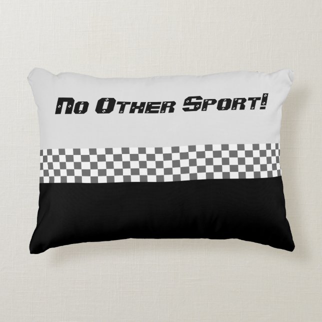 Black Grey and White Sport Themed Decorative Cushion (Front)