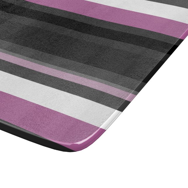Black, Grey and White Stripes Cutting Board (Corner)