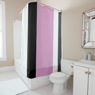 Black, Grey and White Stripes  Shower Curtain