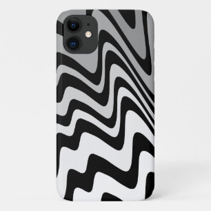 Black, grey and white zigzag iPhone 11 case