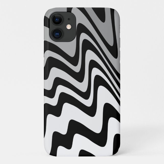 Black, grey and white zigzag Case-Mate iPhone case (Back)