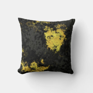 Black grey and yellow cushion