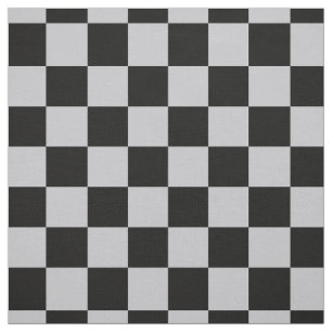Black Grey Ash  Chequered Pattern Plaid Design Fabric