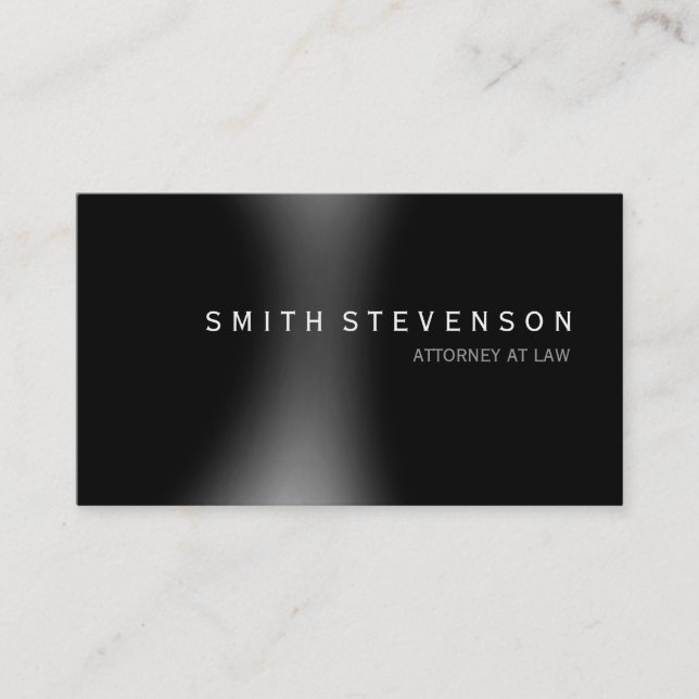 Black Grey Attorney at Law Business Card (Front)