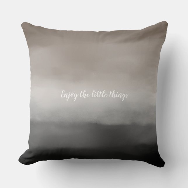 Black Grey Brown Ombre Personalised Cushion (Front)
