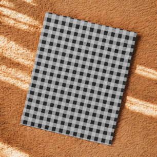 Black Grey Buffalo Plaid Holiday Fleece Blanket