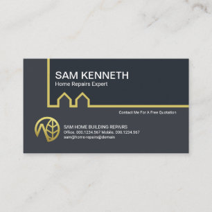 Black Grey Building Line Home Construction Business Card