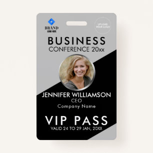 Black Grey Business Conference Exhibition Photo ID ID Badge
