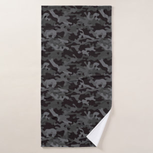 Black & Grey CAMO Bath Towel
