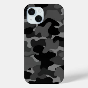 Black Grey Camo iPhone 15 Case
