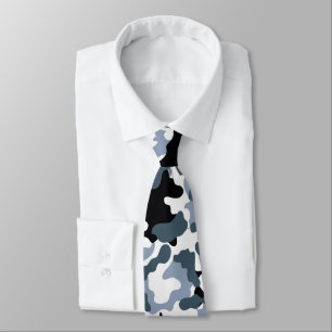 Black Grey Camo Neck Tie