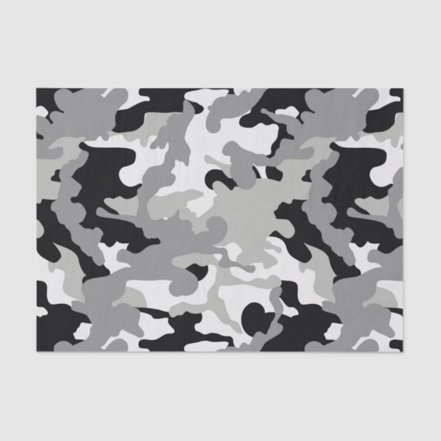 Black & Grey Camo Tissue Paper (Front)