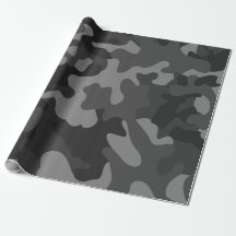 Black & Grey Camo Wrapping Paper, Gift Paper Gifts