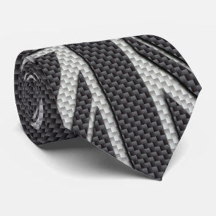 Black & Grey Carbon Fibre UK Flag Union Jack Tie