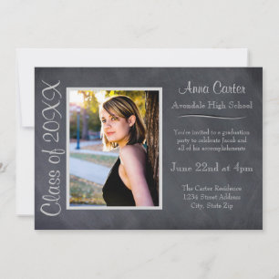 Black/Grey Chalkboard - Graduation Announcement
