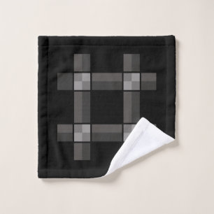 Black Grey Check Wash Cloth