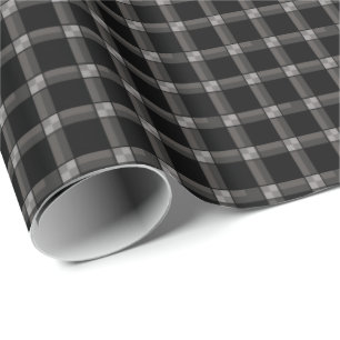 Black Grey Check Wrapping Paper