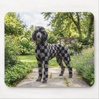 Black & Grey Chequerboard Poodle Mouse Mat