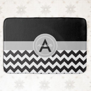 Black Grey Chevron Bath Mat