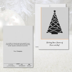 Black & Grey Christmas Tree Business Holiday Card