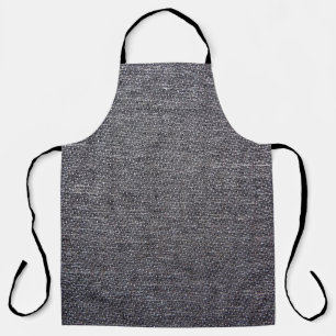 black grey cloth apron