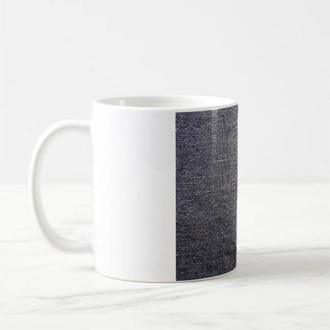 black grey cloth coffee mug (Left)