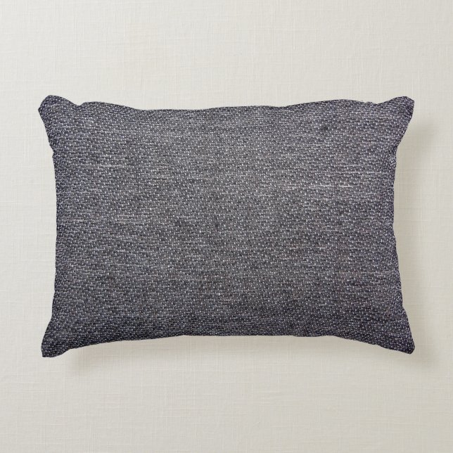 black grey cloth decorative cushion (Front)