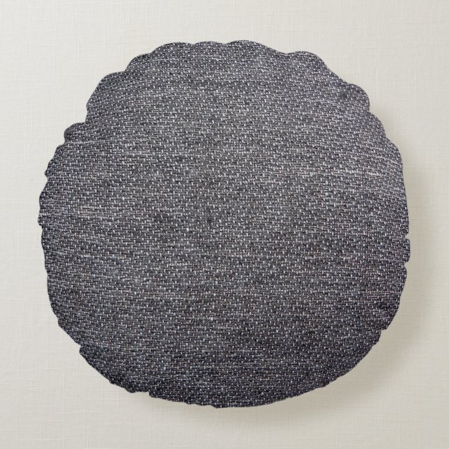 black grey cloth round cushion (Front)