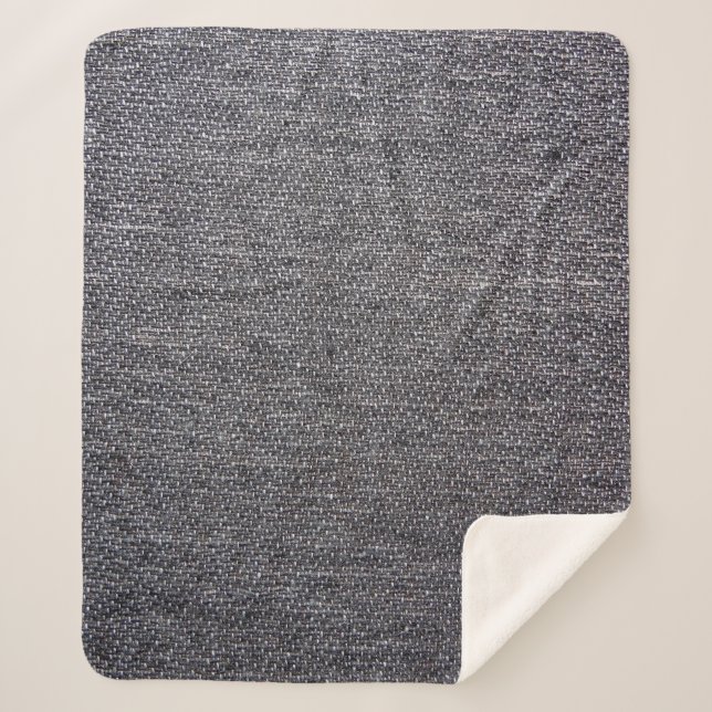 black grey cloth sherpa blanket (Front)