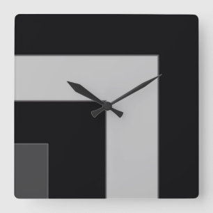 Black/Grey Colour Corner (MB) Square Wall Clock