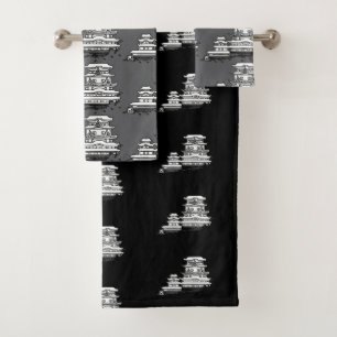 Black Grey Combo Exotic Abode Bath Towel Set