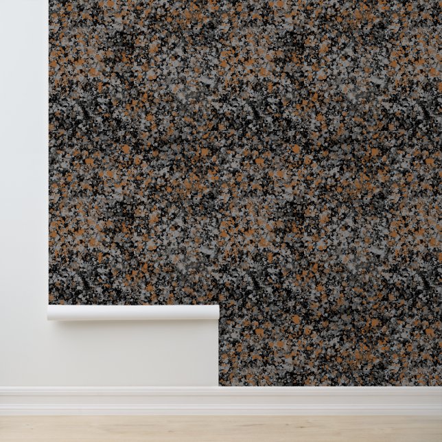 Black Grey Copper Texture Granite Wallpaper (Application)