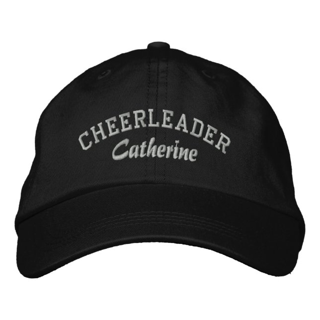 Black & Grey Custom Cheerleader's Hat (Front)