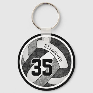 black grey custom girls volleyball team colours key ring