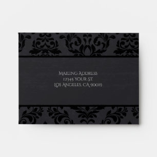 Black & Grey Damask Response Envelopes
