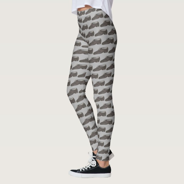 Black Grey Dance Teacher Jazz Shoe Dancer Legging (Left)