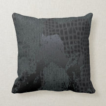 Black & Grey Distressed sweater and croc pillow