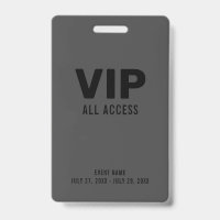Black Grey Event VIP All Access Pass Event