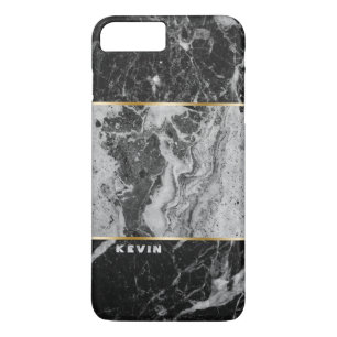 Black & Grey Faux Marble Combination iPhone 8 Plus/7 Plus Case