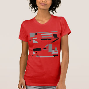 Black Grey Geometric Abstract Art MCM-inspired T-Shirt