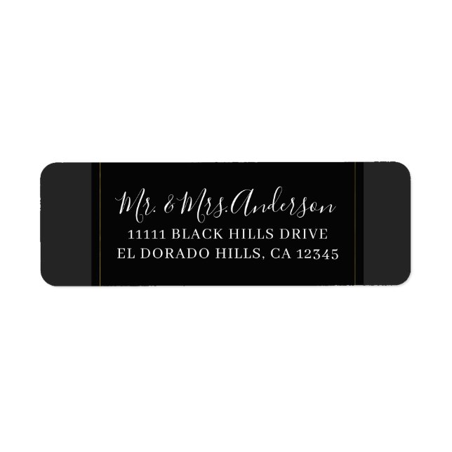 Black Grey Gold Modern Minimal Elegant Wedding (Front)