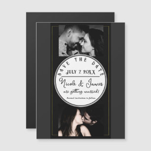 Black Grey Gold Modern Minimal Save the Date