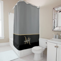 Black | Grey & Gold Monogram Elegant Luxury