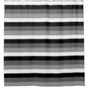 Black Grey Gray Ash white Stripe Shower Curtain