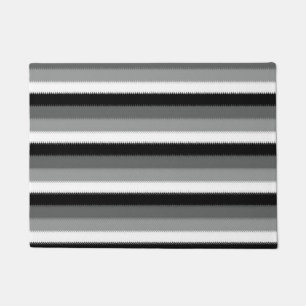 Black Grey Grey Ash white Stripe Doormat
