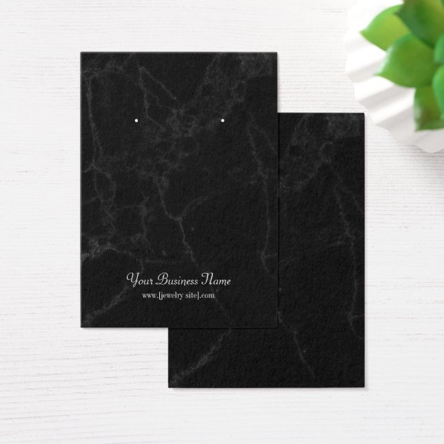 Black Grey Grey Marble Earring Display Card (Desk)