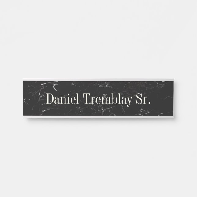Black Grey Hanging Wall Name Plate Door Sign (Front)