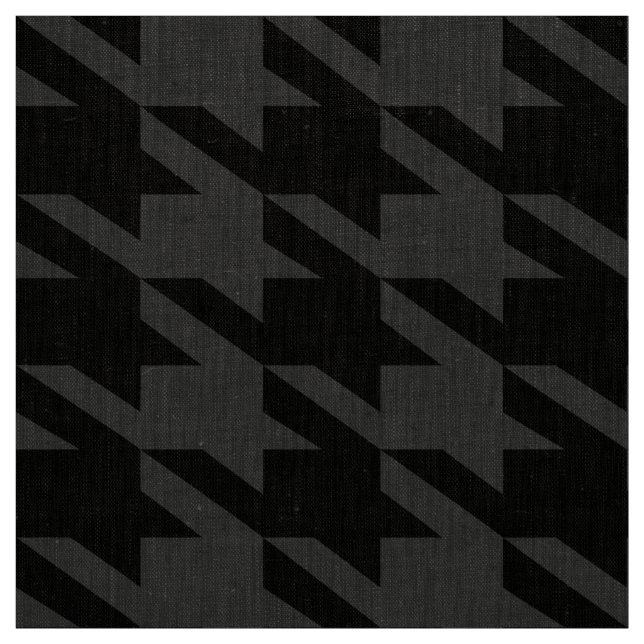 Black & Grey Houndstooth Monochromatic design Fabric (Swatch)