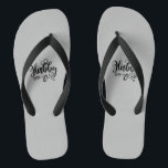 Black & Grey "Hubby" Groom Flip Flops<br><div class="desc">From The Wedding Bliss Collection</div>