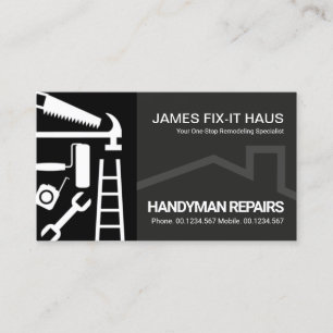 Black Grey Layers Handyman Tools Business Card